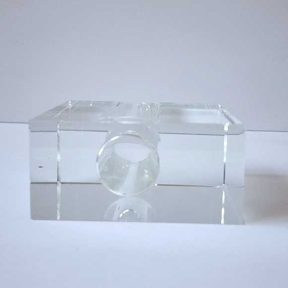 Vintage square Block glass Table Vases flower holder coffee table display - Picture 5 of 6